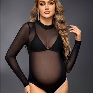 Elegant Black Sheer Bodysuit